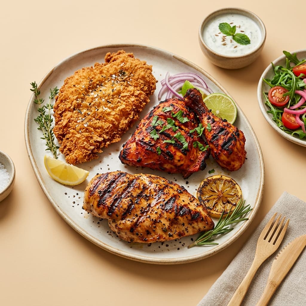 Panuozzo Trio Pollo (escalope panée + escalope tandoori + escalope grillée)